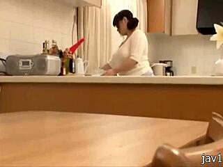 Busty MILF cooks up some Japanese delights
