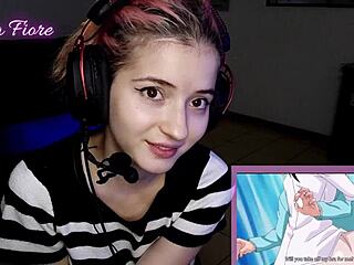 18-year-old girl gets turned on by hentai and masturbates on stream - Emma Fiore