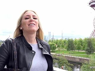 German outdoor encounter with busty milf and big ass