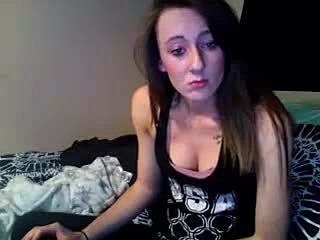 Amateur teen with small breasts masturbates on webcam