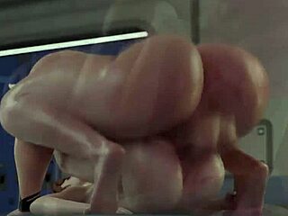 Tegneserie shemale får sit stramme røvhul fyldt med sæd i anal creampie video