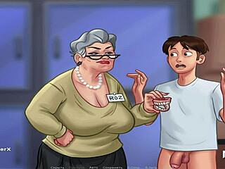 משחקים מצוירים והנטאי: אישה מבוגרת מקבלת שיניים ומוצצת