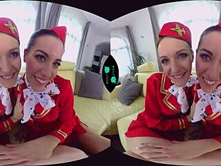 Virtual reality porno met geile stewardessen