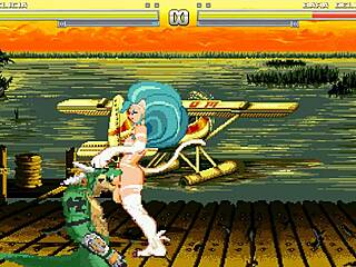 Cartoon game Galore: Darkstalkers felicia catgirl vs. Delga  Lizard in furry action