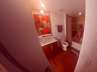 Virtual reality porn: stepmom gets fingered in the shower