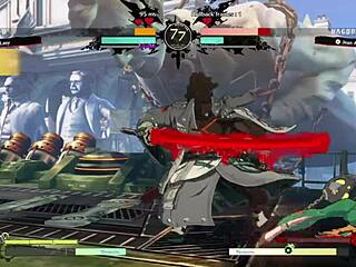 Ebony babe takes on monster cock in guilty gear