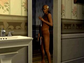 Parodie zlaté sprchy a trojky v Sims 4