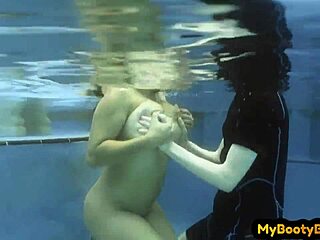 Latina MILF with big ass and boobs gets missionary position from pool guy