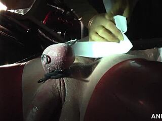 Masked nurseagnes gives a prostate massage in the operating room and receives a milking cumshot