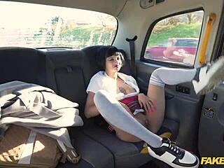 European porn video features a sexy French student seducing a taxi driver for a free ride