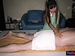 Amateur Thai masseuse gives a sensual handjob and blowjob