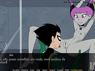 I personaggi dei cartoni animati di Teen Titans si concedono un gioco di pipì in un hentai anime.