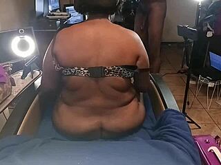 Homemade video of a curvy black woman getting inseminated