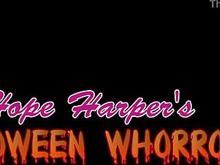 Hope Harper's Halloween antics with older men and tattooed cosplay