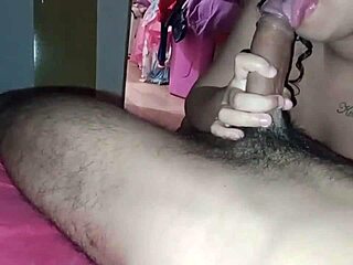 Brazilian beauty gives a sensual blowjob and gets doggy style pounded by horny prostitute