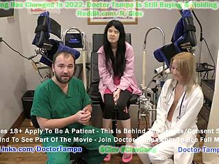 Doctor Tampa and Nurse Stacy Shepard perform a humiliating gynecology exam on Alexandria Wu as part of her university entrance physical