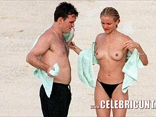 Cameron Diaz's rare topless and nude appearance in a sex tape