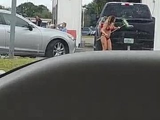 Teen car wash with a twist of public sex